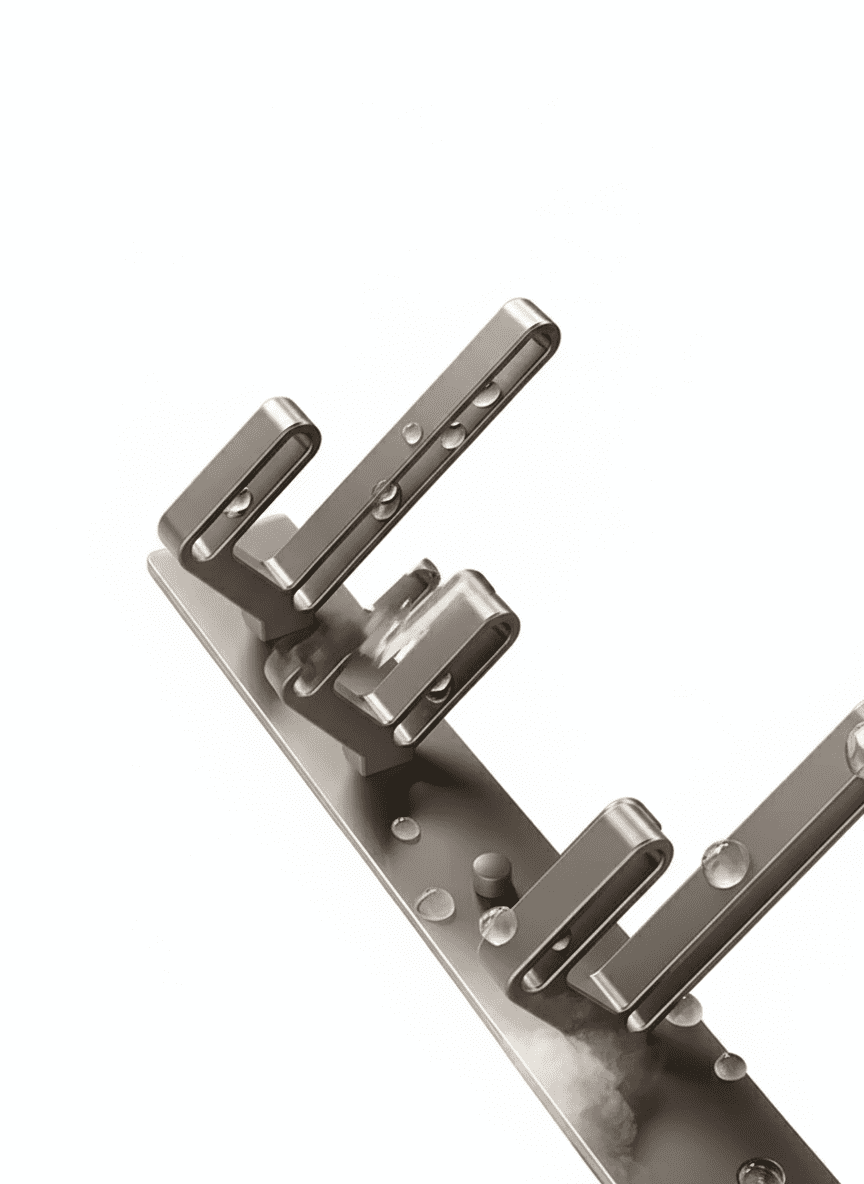 Porte-manteau mural aluminium 6 crochets sans perçage salle de bain - Vue 6