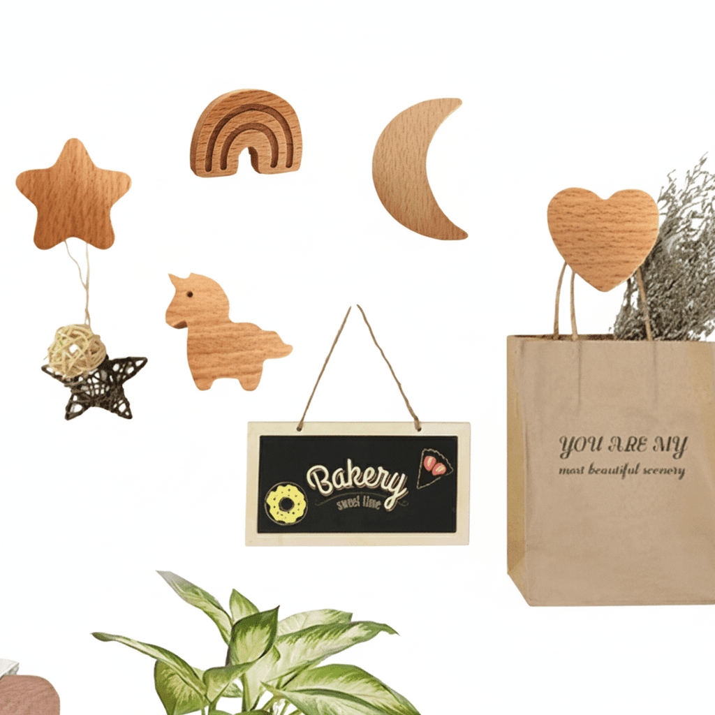 Crochet mural bois forme animale - Décoration chambre enfant - Vue 1