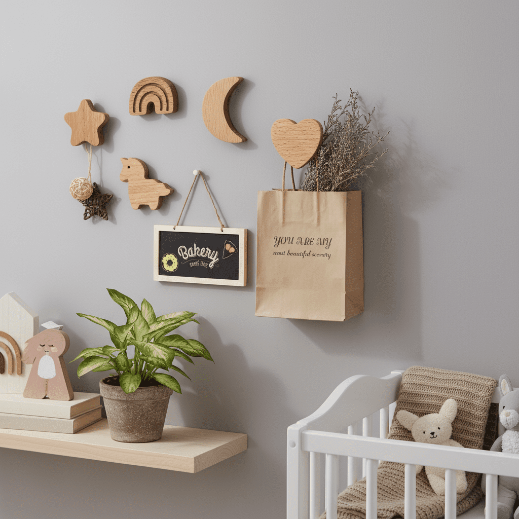 Crochet mural bois forme animale - Décoration chambre enfant - Vue 6