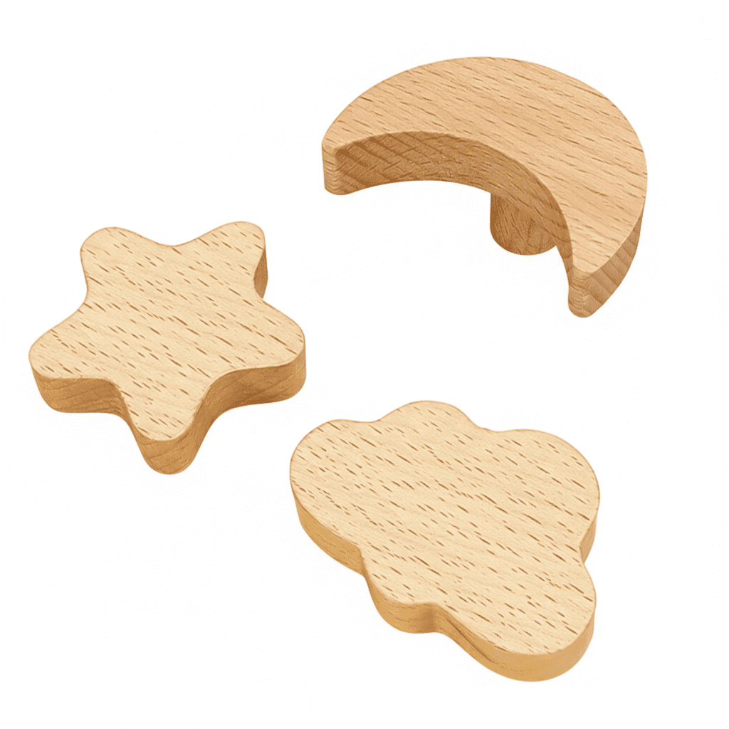 Crochet mural bois animal mignon - Patère déco chambre enfant - Vue 4