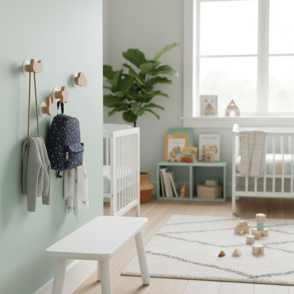 Crochet mural bois animal mignon - Patère déco chambre enfant - Vue 9