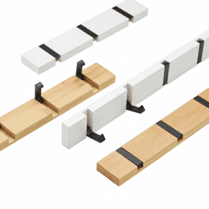 Crochets muraux bambou pliables - porte-manteau salle de bain - Vue 1