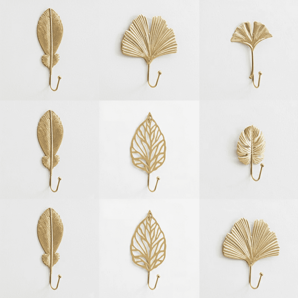 Crochets muraux dorés design - Porte-manteau déco fer luxe - Vue 1