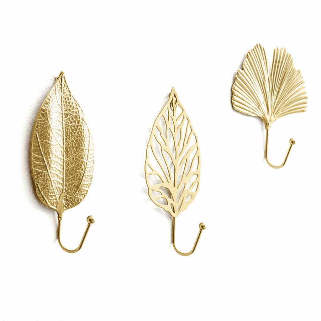 Crochets muraux dorés design - Porte-manteau déco fer luxe - Vue 2