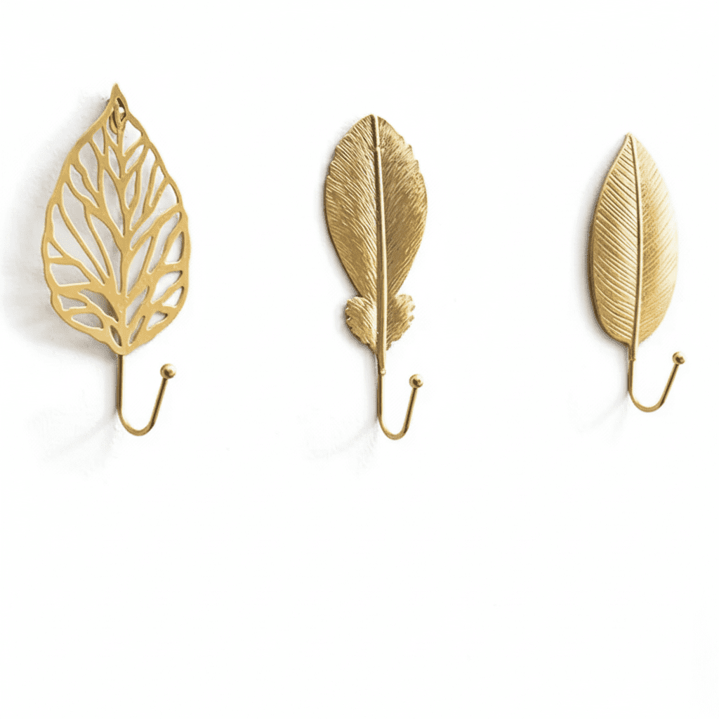 Crochets muraux dorés design - Porte-manteau déco fer luxe - Vue 3
