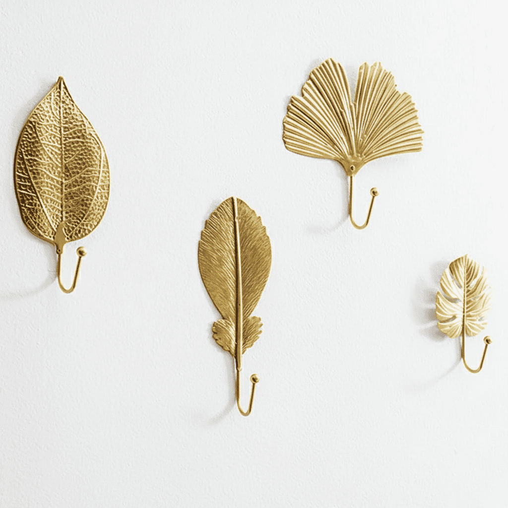 Crochets muraux dorés design - Porte-manteau déco fer luxe - Vue 4