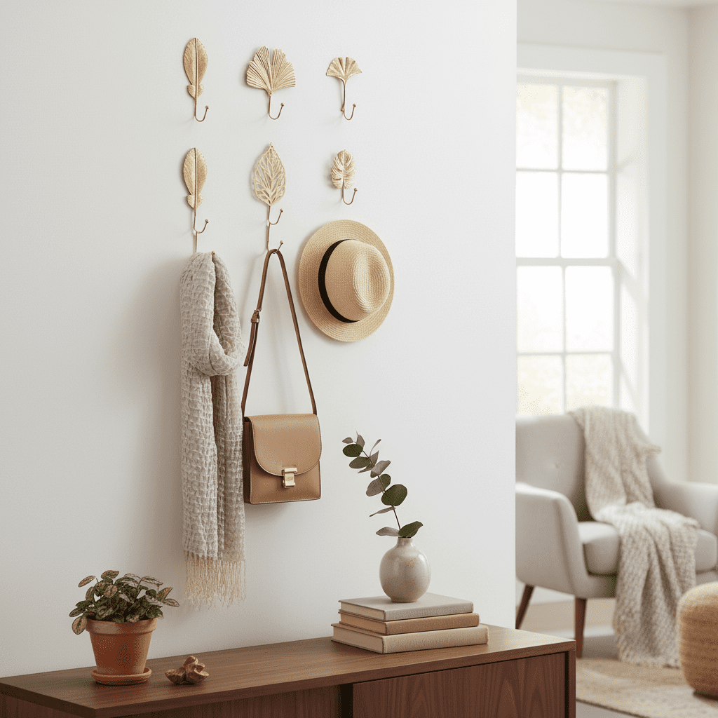 Crochets muraux dorés design - Porte-manteau déco fer luxe - Vue 7