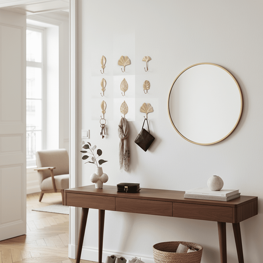 Crochets muraux dorés design - Porte-manteau déco fer luxe - Vue 8