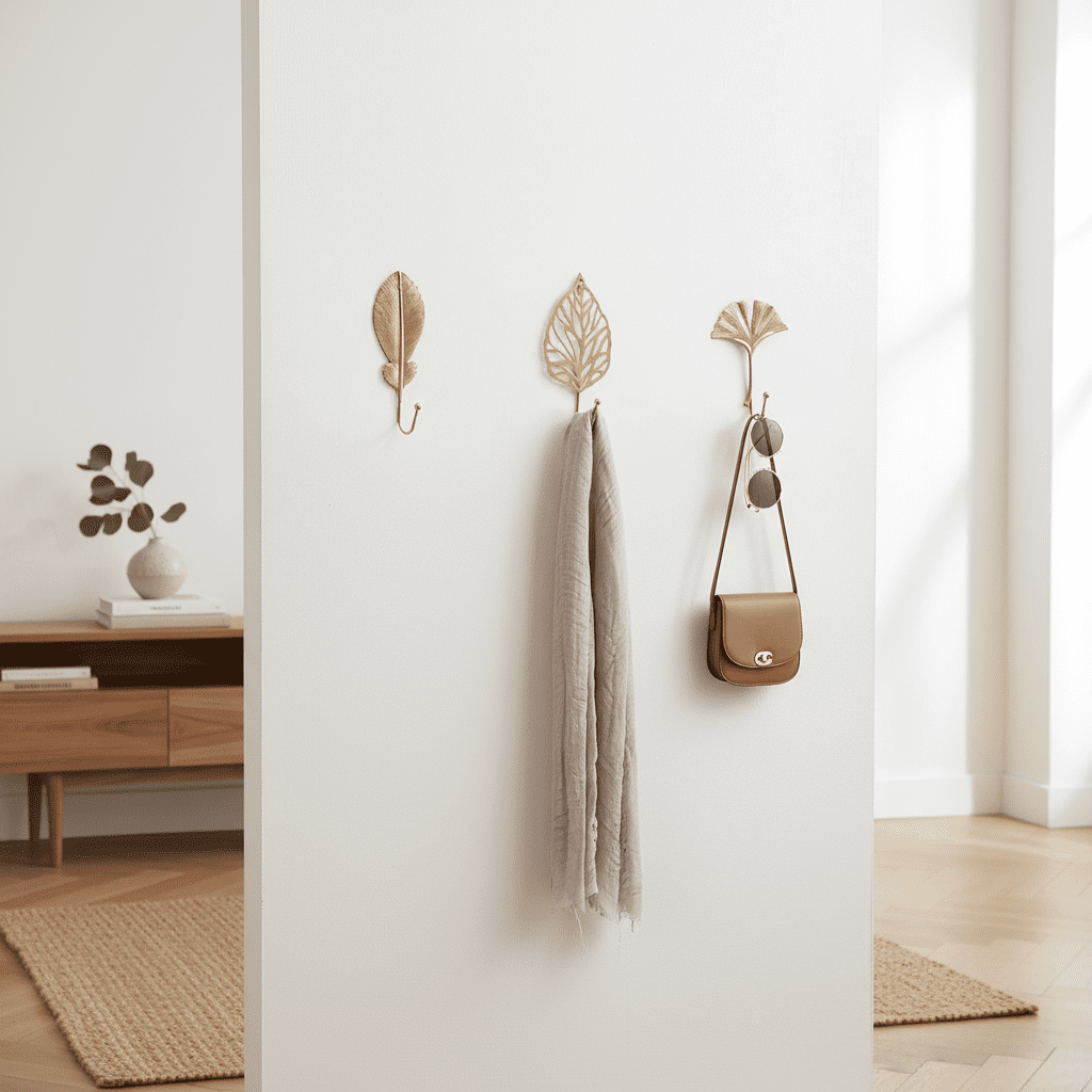 Crochets muraux dorés design - Porte-manteau déco fer luxe - Vue 9