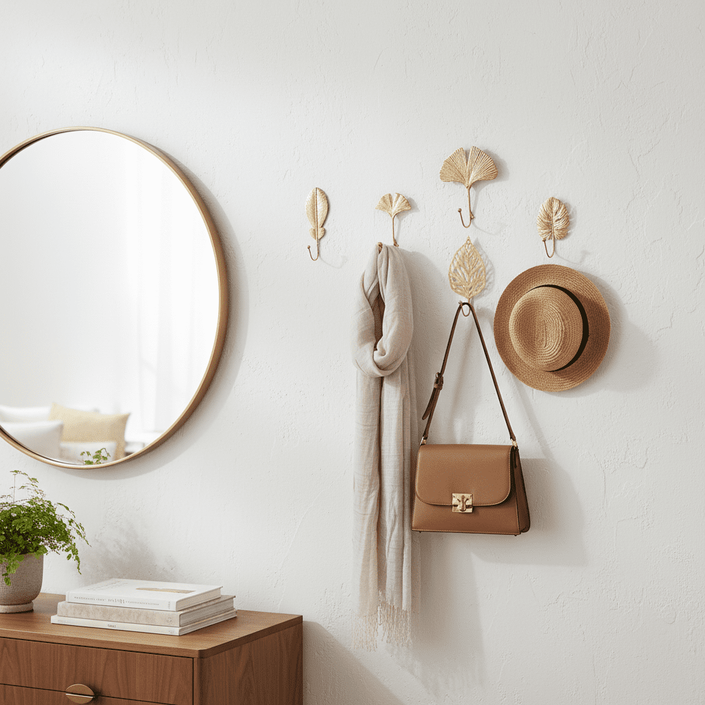 Crochets muraux dorés design - Porte-manteau déco fer luxe - Vue 10