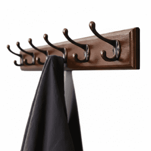 Porte-manteau mural bois massif 6 crochets - Rangement entrée - Vue 1