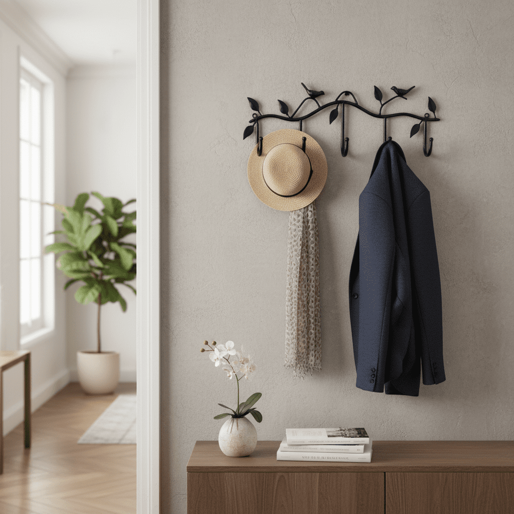 Porte-manteau sur pied métal design oiseau - Cintre décoratif - Vue 6