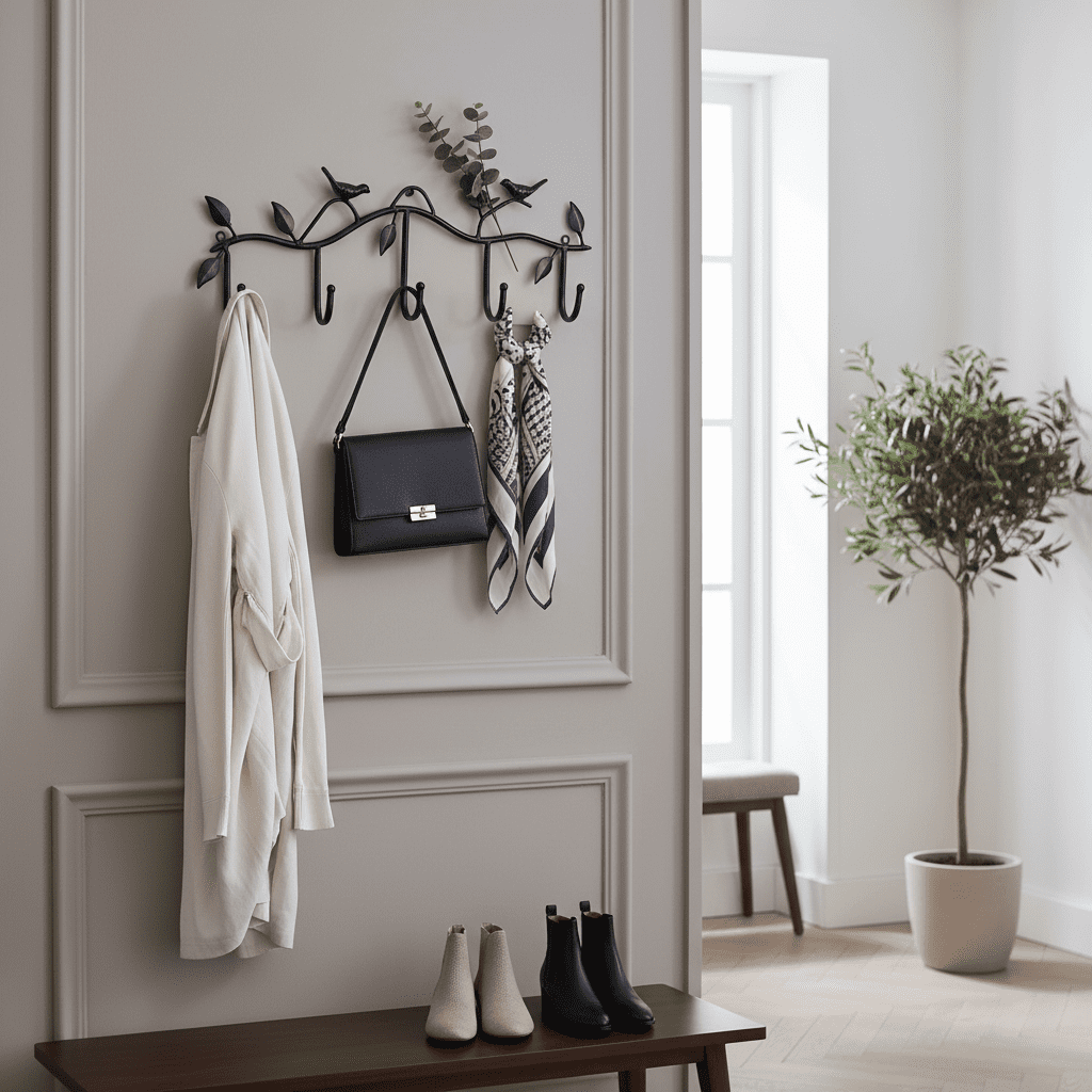 Porte-manteau sur pied métal design oiseau - Cintre décoratif - Vue 7