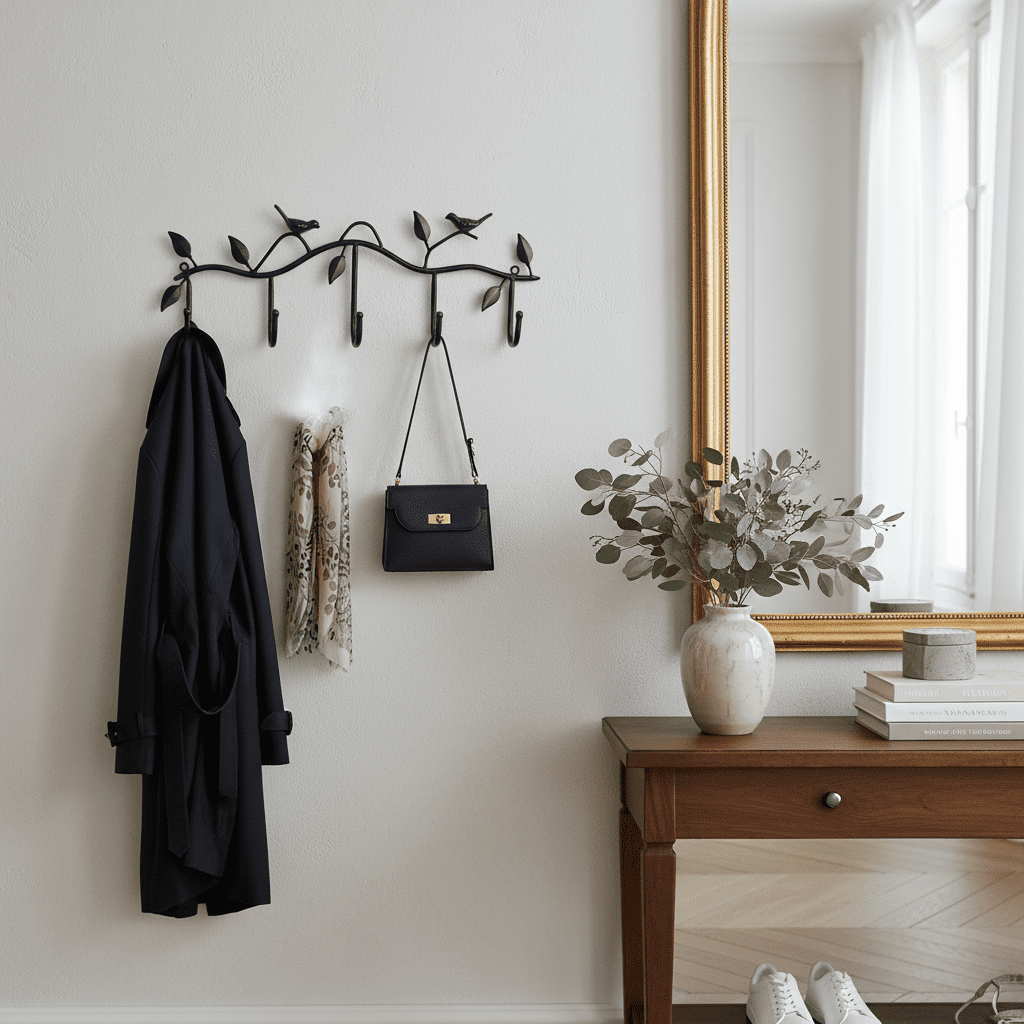 Porte-manteau sur pied métal design oiseau - Cintre décoratif - Vue 8