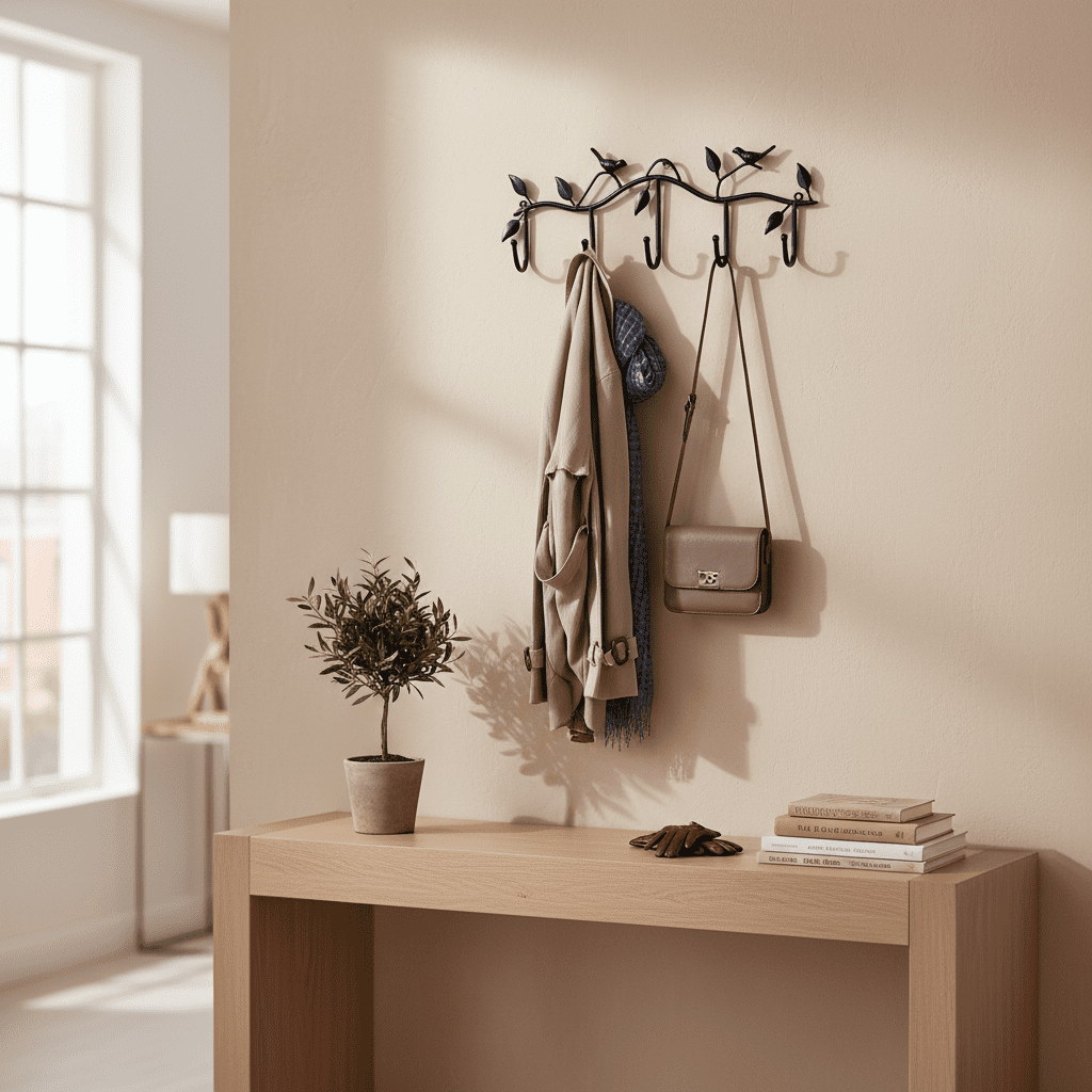 Porte-manteau sur pied métal design oiseau - Cintre décoratif - Vue 10