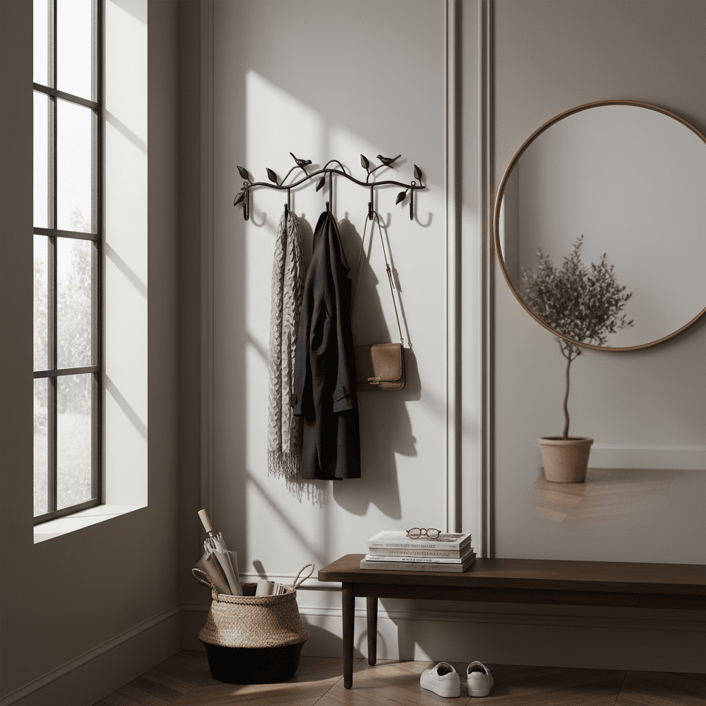 Porte-manteau sur pied métal design oiseau - Cintre décoratif - Vue 11