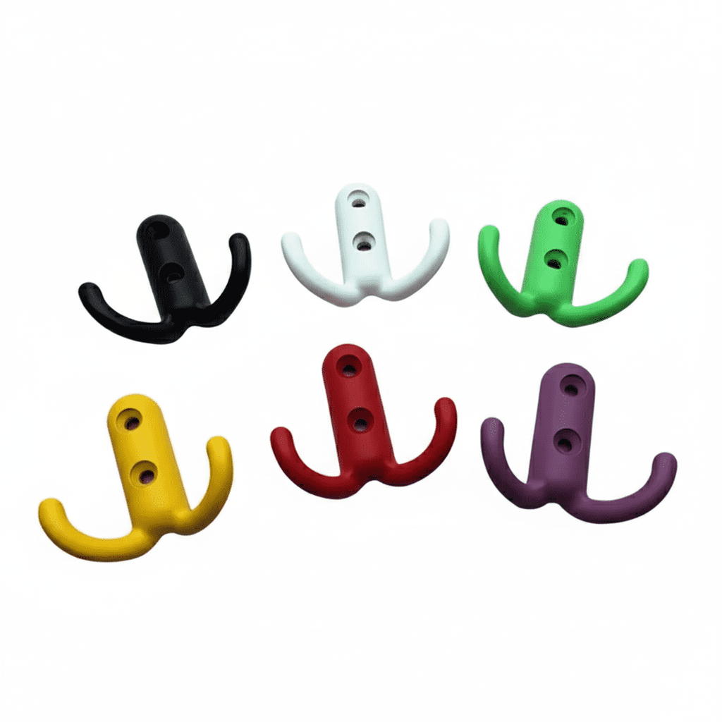 Crochet mural décoratif métal multicolore pour clés et vêtements - Vue 1