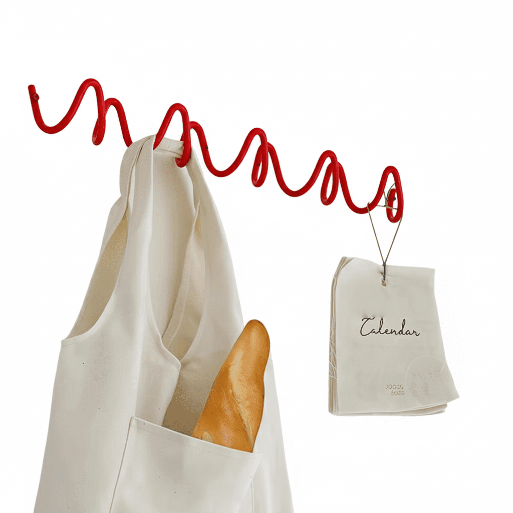 Porte-manteau ondulé en fer - Design minimaliste autoportant - Vue 2