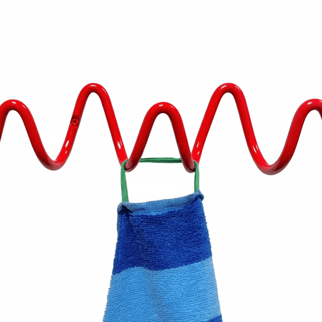 Porte-manteau ondulé en fer - Design minimaliste autoportant - Vue 3