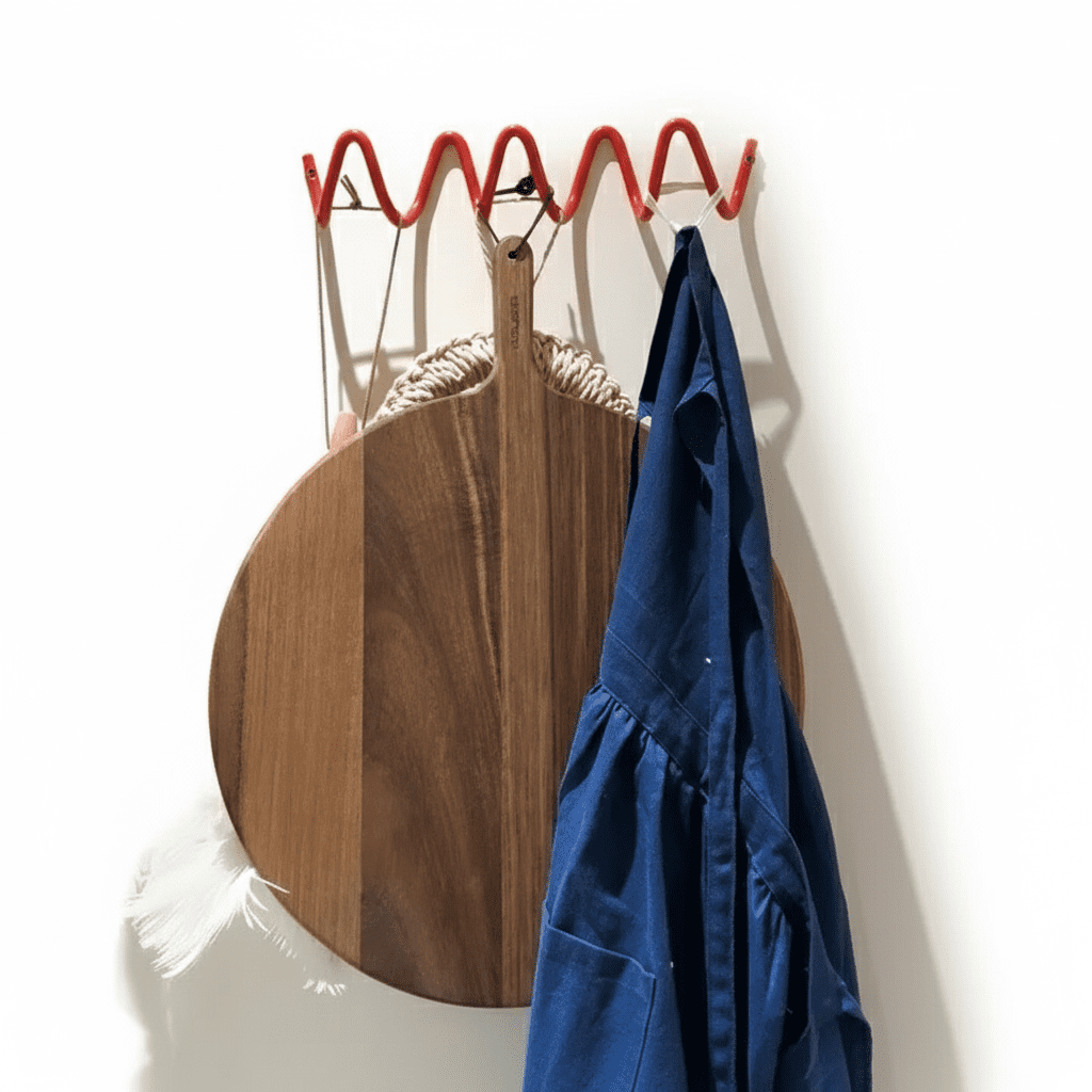 Porte-manteau ondulé en fer - Design minimaliste autoportant - Vue 4