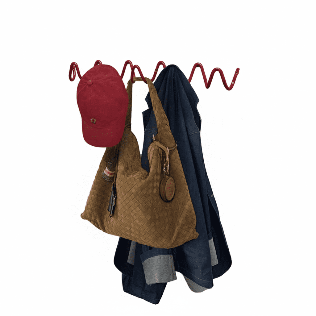 Porte-manteau ondulé en fer - Design minimaliste autoportant - Vue 5