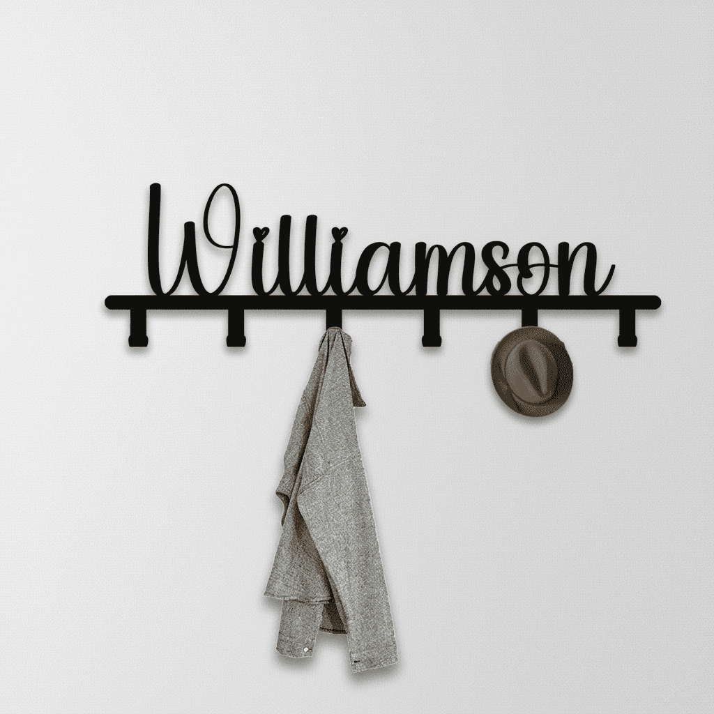 Porte-manteau mural métal personnalisé 5 crochets décoration - Vue 1