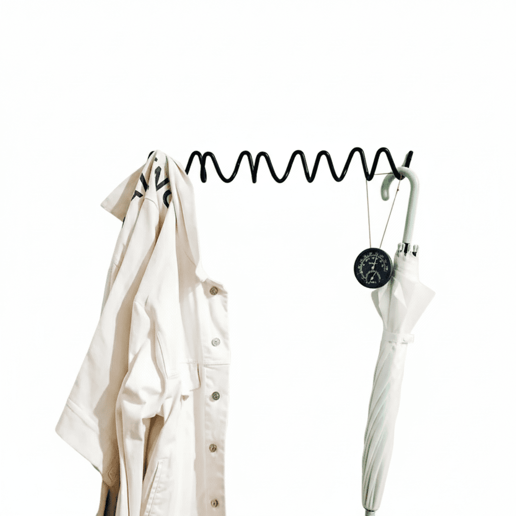 Porte-manteau mural ondulé design moderne - Acier inoxydable - Vue 3