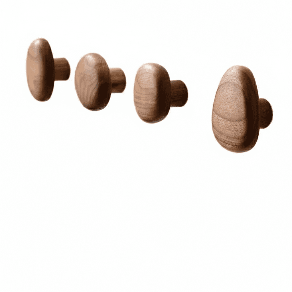 Crochet mural bois massif - Porte-manteau décoratif rangement - Vue 1