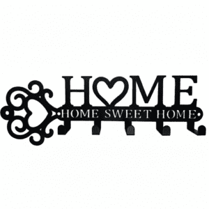 Porte-clés mural métal 5 crochets - Patère décorative vêtements - Vue 1