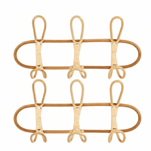 Crochets muraux rotin naturel - Porte-vêtements vintage chambre - Vue 1