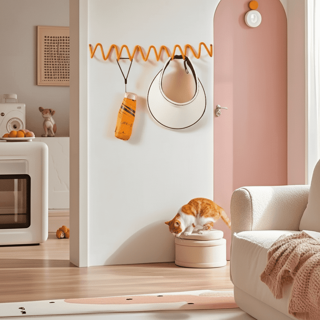 Porte-manteau mural ondulé en fer - Design vague moderne 50cm - Vue 2