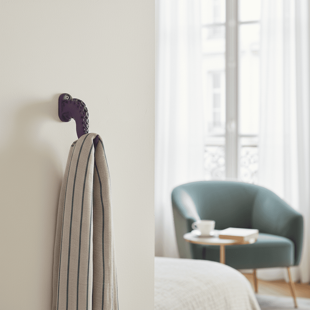 Crochet mural tentacule poulpe - Porte-vêtement créatif déco - Vue 7