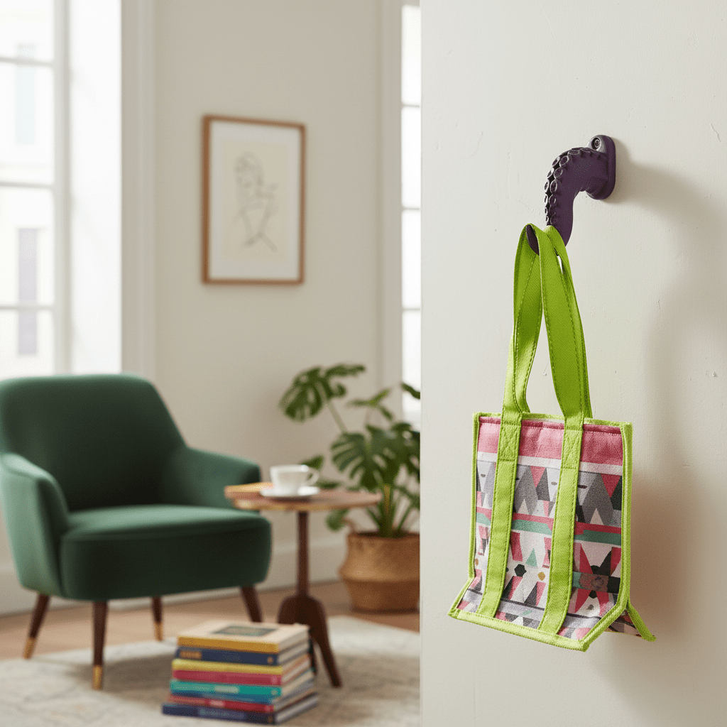 Crochet mural tentacule poulpe - Porte-vêtement créatif déco - Vue 10