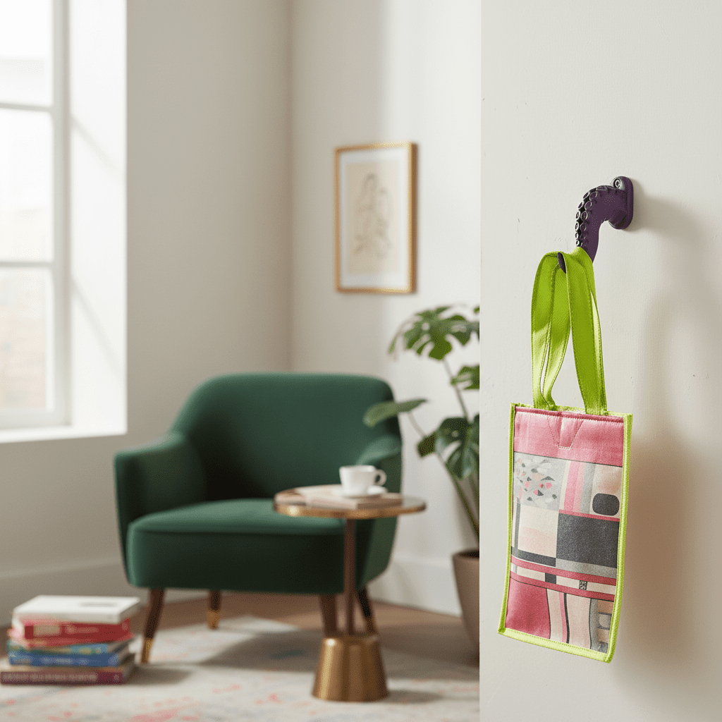 Crochet mural tentacule poulpe - Porte-vêtement créatif déco - Vue 11