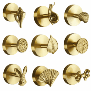 Crochet mural doré en cuivre - Porte-serviettes chambre DIY - Vue 1