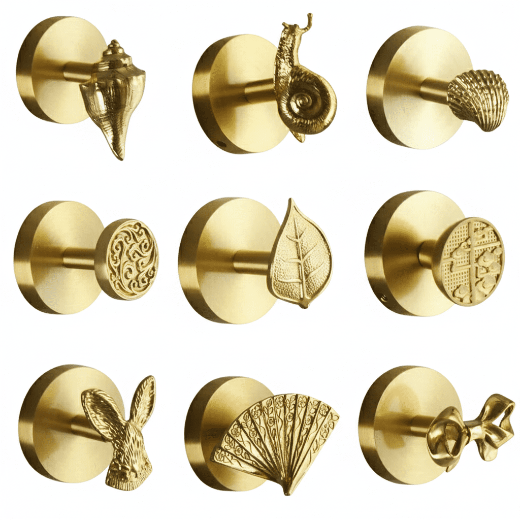 Crochet mural doré en cuivre - Porte-serviettes chambre DIY - Vue 1