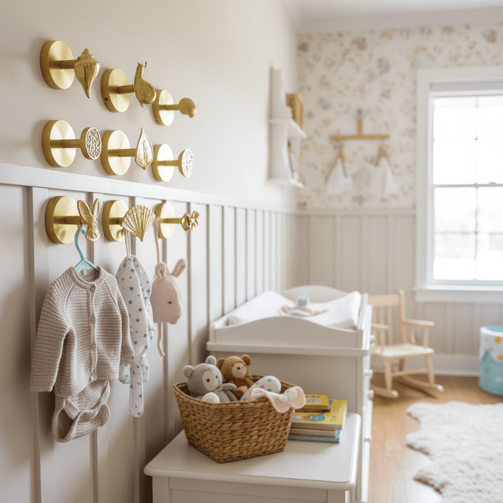 Crochet mural doré en cuivre - Porte-serviettes chambre DIY - Vue 4