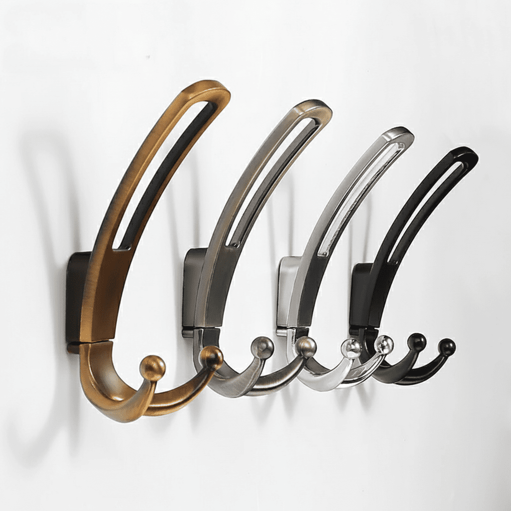 Crochets muraux noirs design rétro - Patères élégantes avec vis - Vue 1