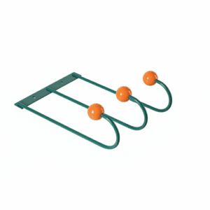 Crochets muraux vintage métal argenté et bois - antirouille - Vue 1