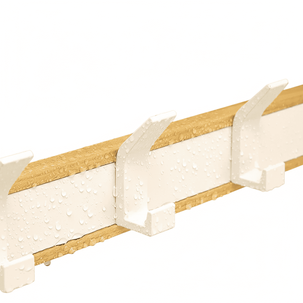 Cintres muraux bois massif - Crochets salle de bain multifonctions - Vue 5