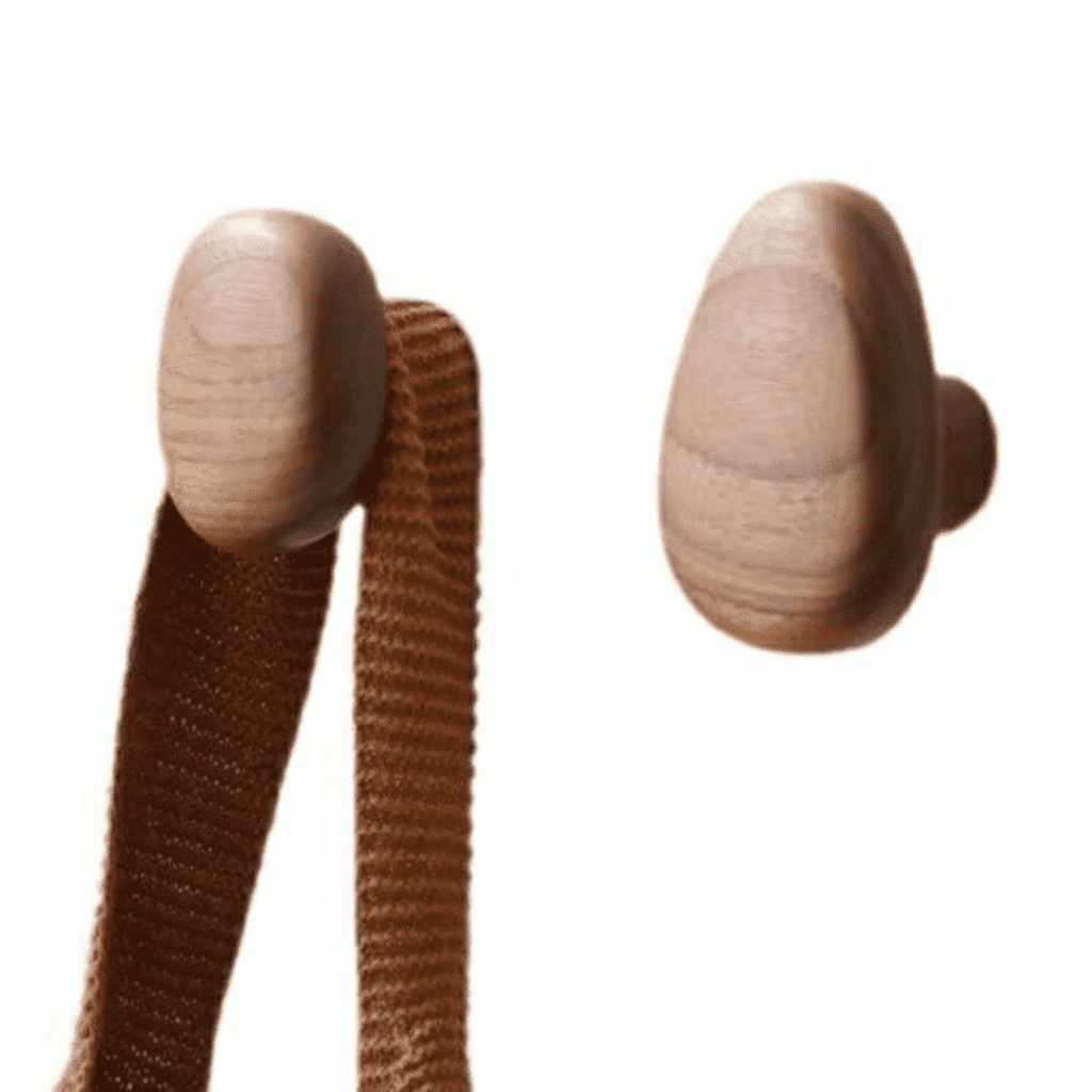 Crochet mural bois sans perçage - Patère design nordique 5kg - Vue 2