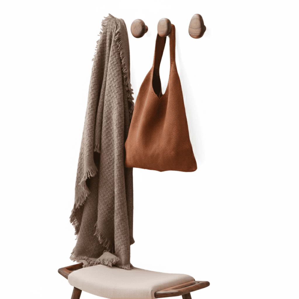 Crochet mural bois sans perçage - Patère design nordique 5kg - Vue 3