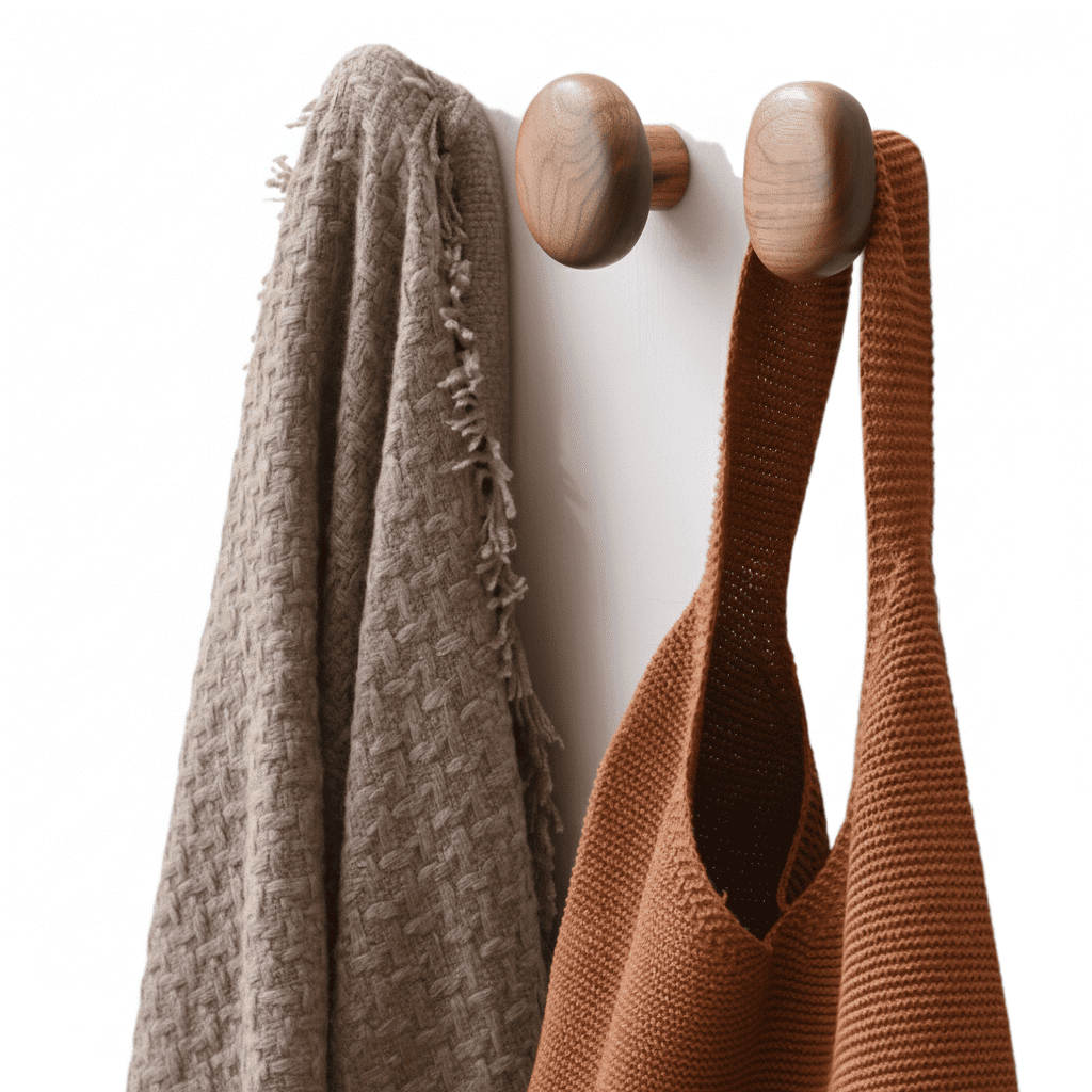 Crochet mural bois sans perçage - Patère design nordique 5kg - Vue 5