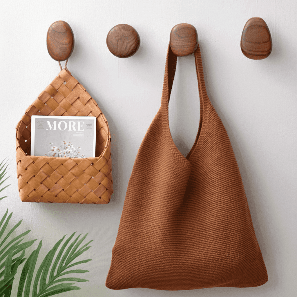 Crochet mural bois sans perçage - Patère design nordique 5kg - Vue 11