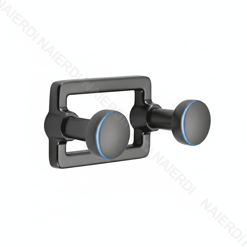 Porte-manteau mural 5 crochets alliage zinc - manteaux sacs clés - Vue 2