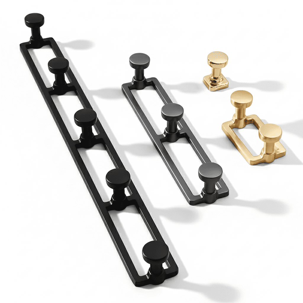 Crochets muraux design alliage zinc - 5 supports pour vêtements - Vue 1