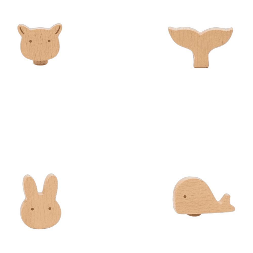 Crochet mural bois animal mignon - Patère déco chambre enfant